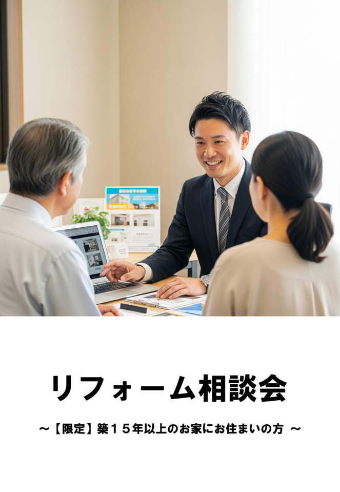 【限定】築15年以上のお家にお住いの方｜リフォーム相談会（予約制）